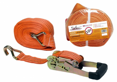 Ремень стяжной для закрепления грузов 10/20т, 75мм, 8 метров (полиэстер)